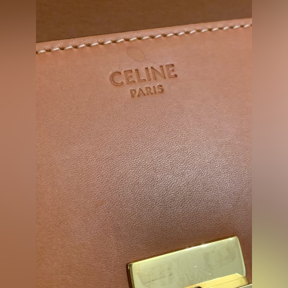 CELINE Triomphe Tan Brown Natural Calfskin Shoulder Bag - Picture 12 of 16